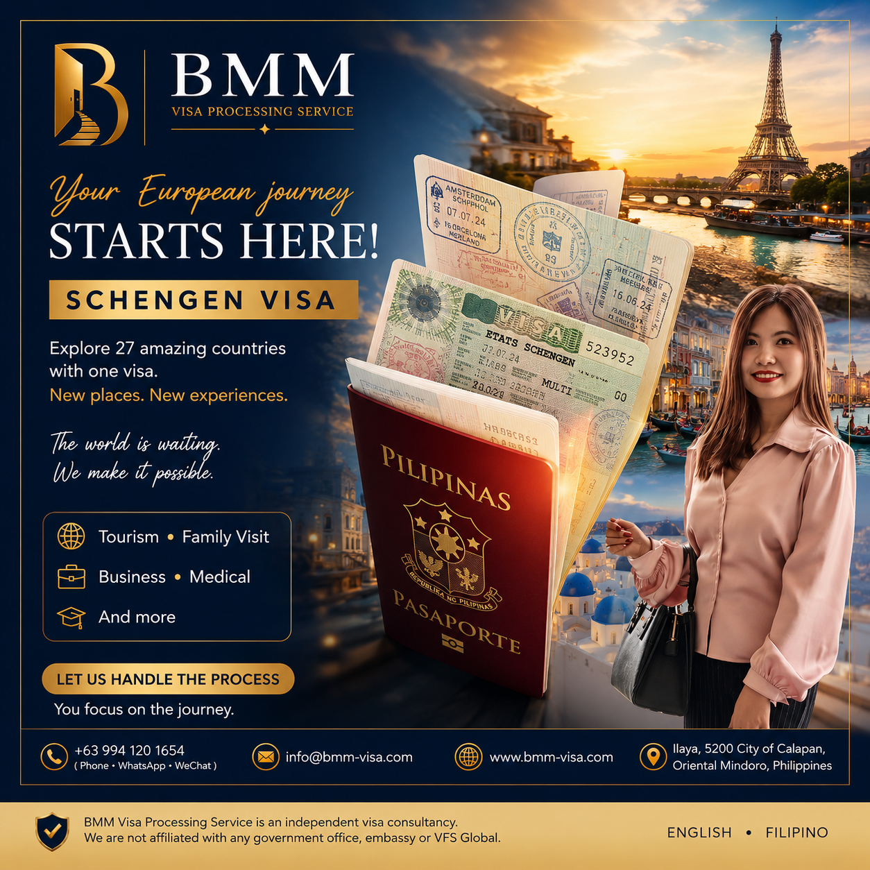 Red Philippine passport with visa pages